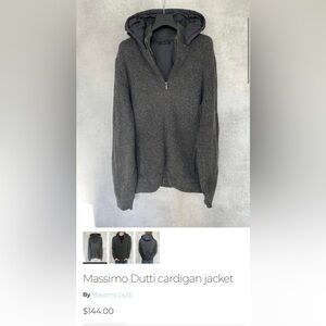 🖤 Massimo Dutti Quilted Hooded Wool Cardigan Jacket – Size M